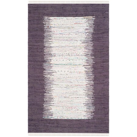 Safavieh 6 x 9 ft. Montauk Hand Woven Medium Rectangle Area Rug, Ivory and Purple MTK711M-6